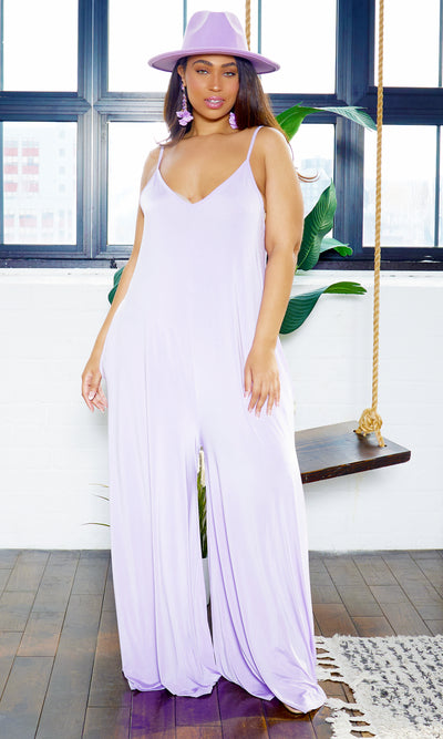 Stretch Chic Jumpsuit - Lavender - Cutely Covered