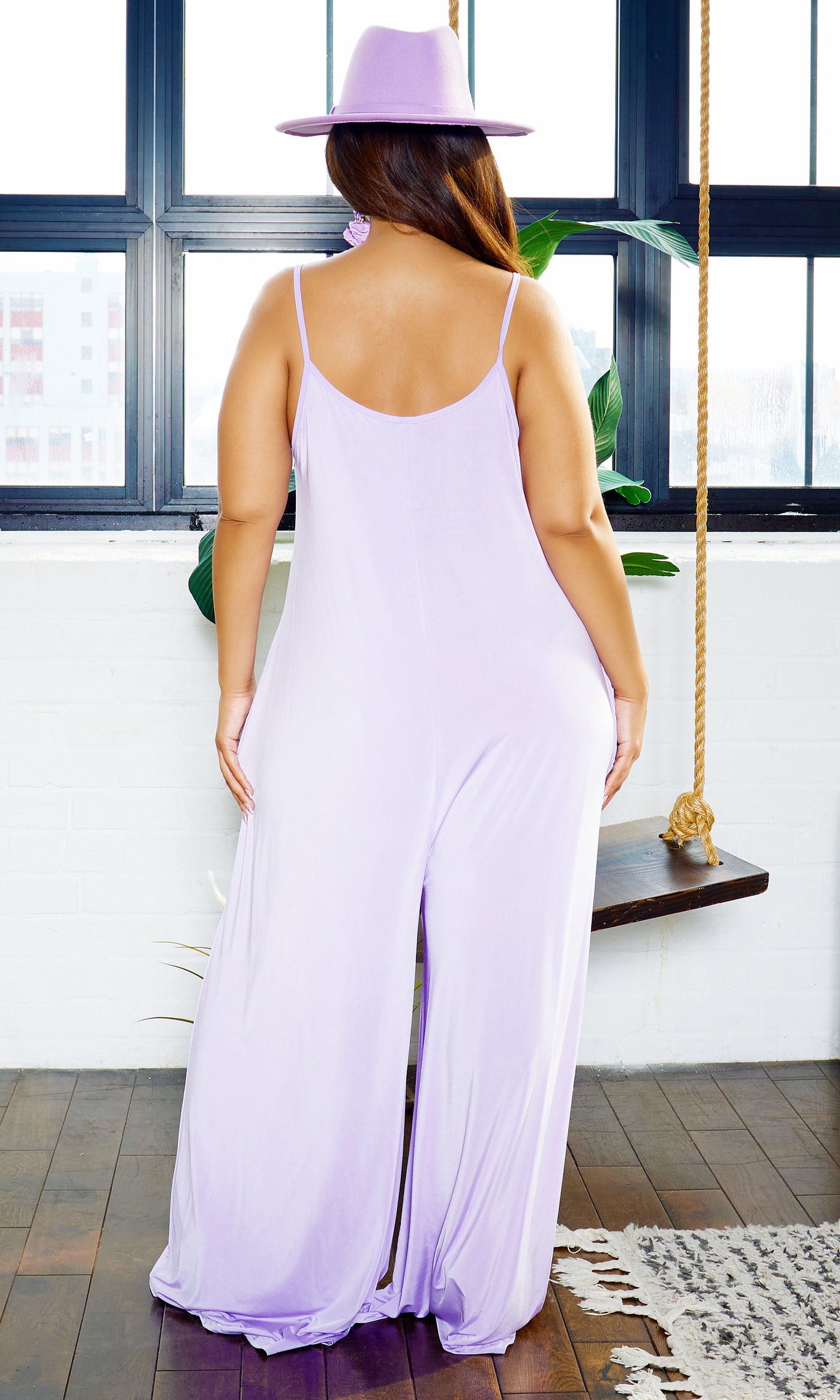 Stretch Chic Jumpsuit - Lavender - Cutely Covered