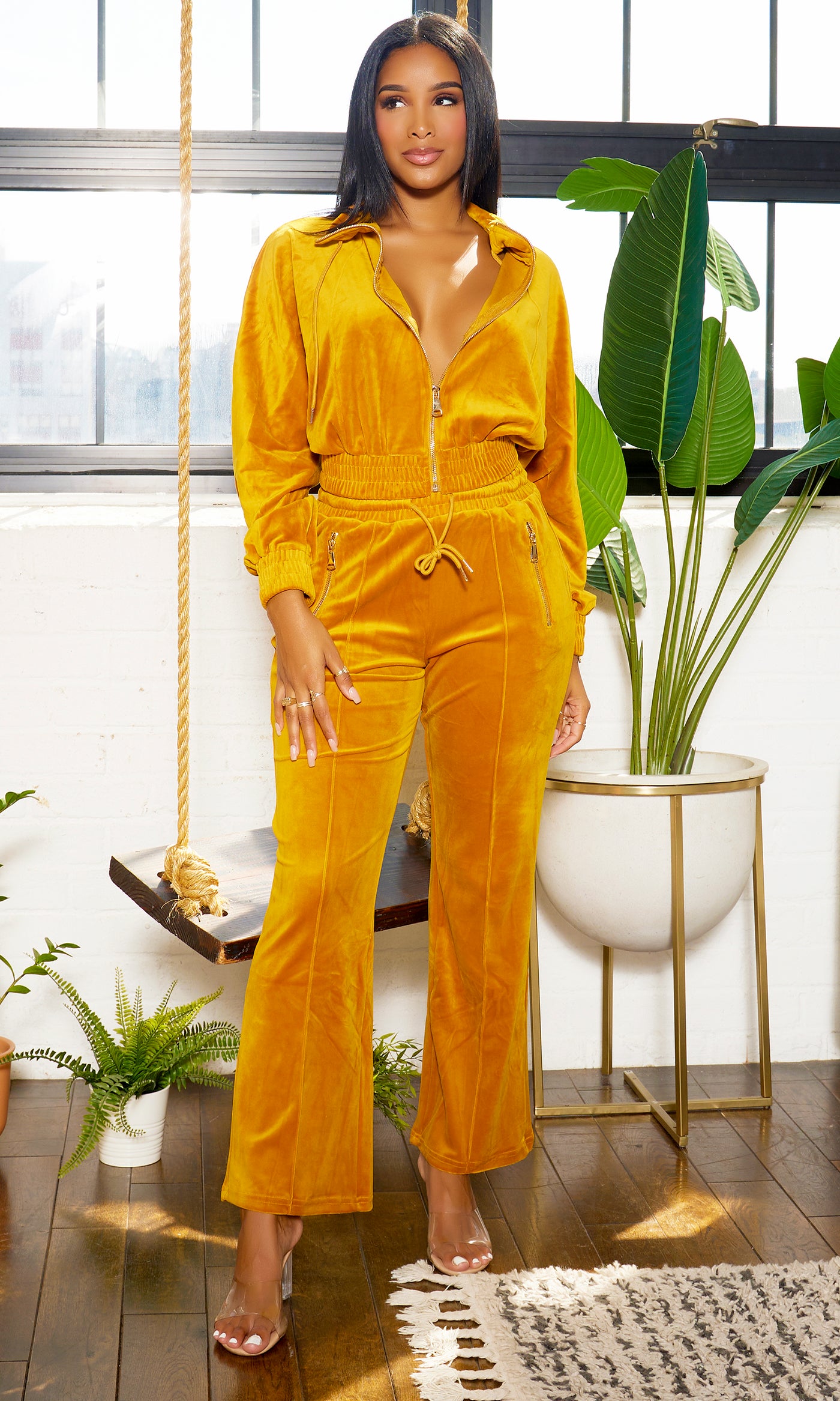 Comfort Tracksuit Set - Mustard - Cutely Covered