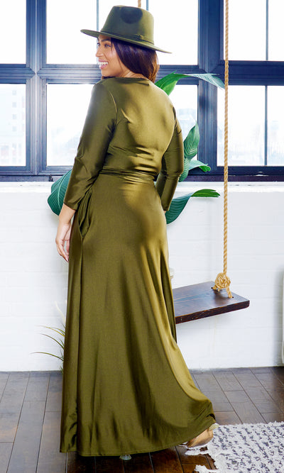 Blessed and Beautiful l  Stretch Maxi Dress - Olive FINAL SALE