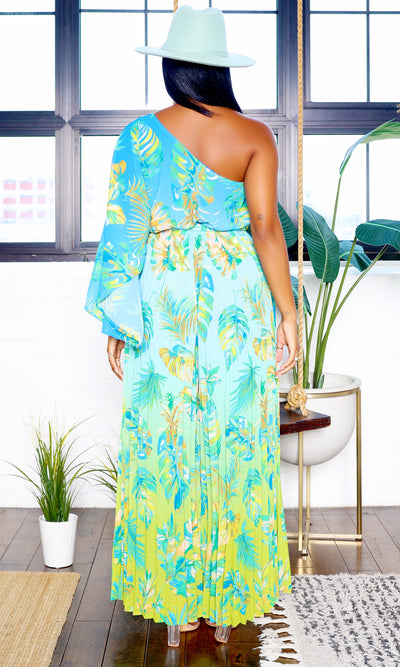 Floral Harmony | Captivating Jumpsuit - Blue Green FINAL SALE