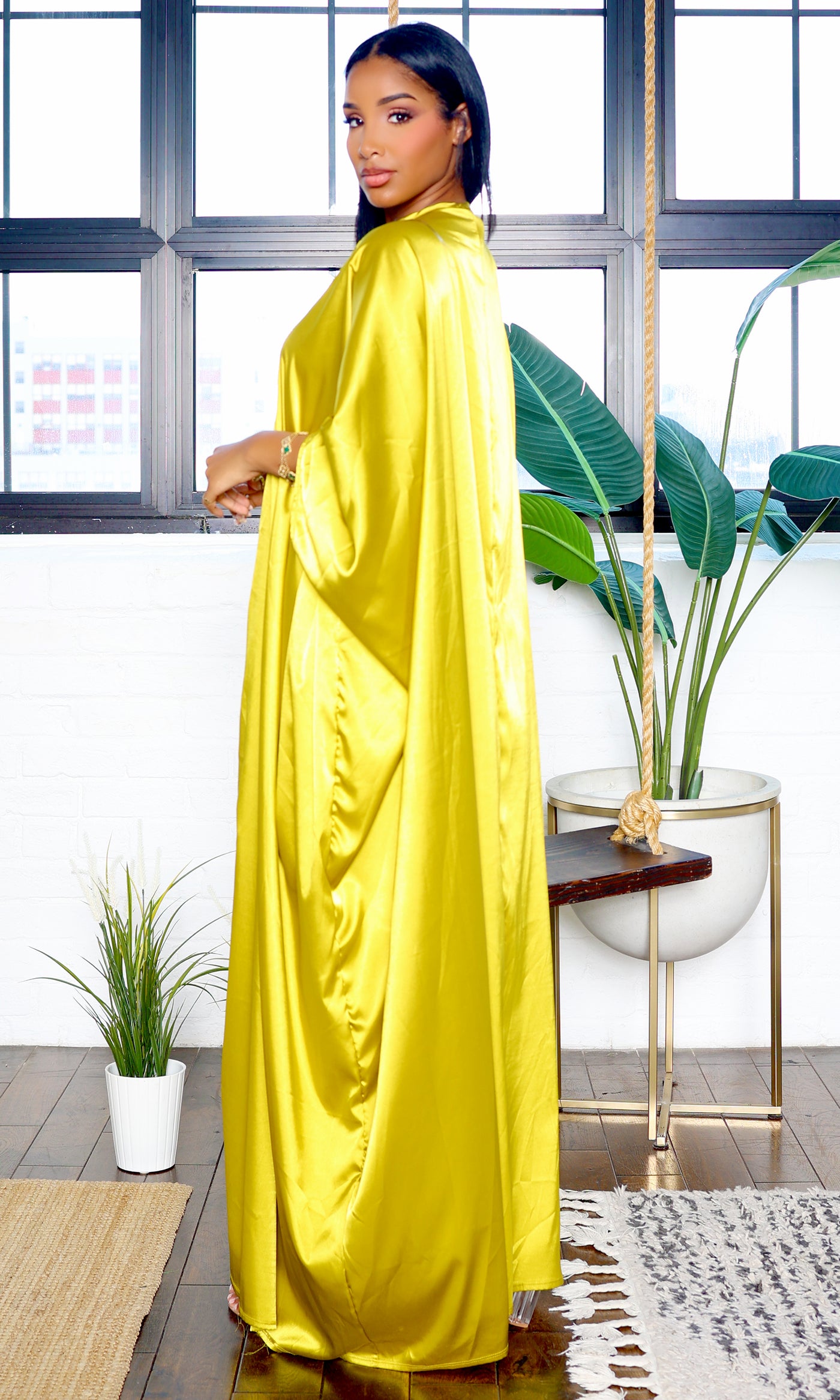 Royal Bliss | Luxurious Duster Set - Chartreuse