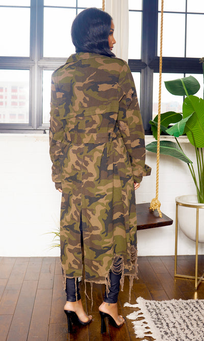 Camo Trench Coat - Cutely Covered