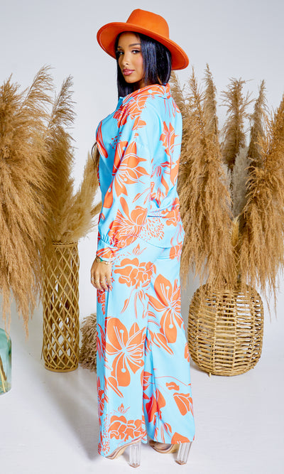 Brunch Bae  Set - Aqua / Orange - Cutely Covered