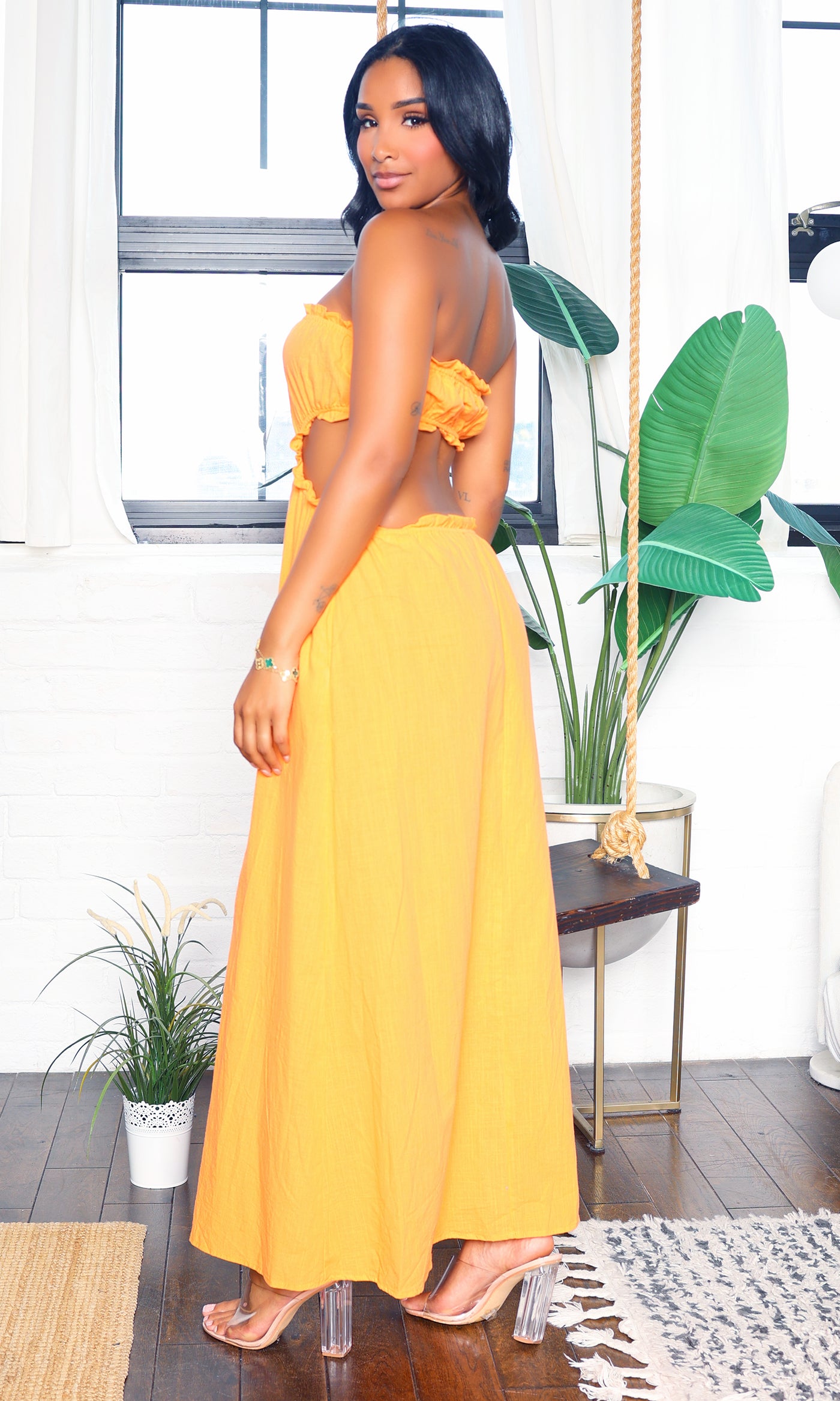 Sam’s Sunshine | Bright A Line Maxi Dress - Orange