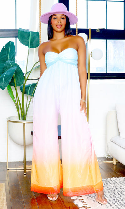 Sarah Sunset Dreams | Orange Fade Sleeveless Jumpsuit