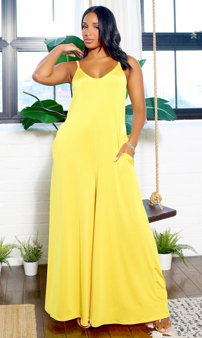 Stretch Chic Jumpsuit - Yellow