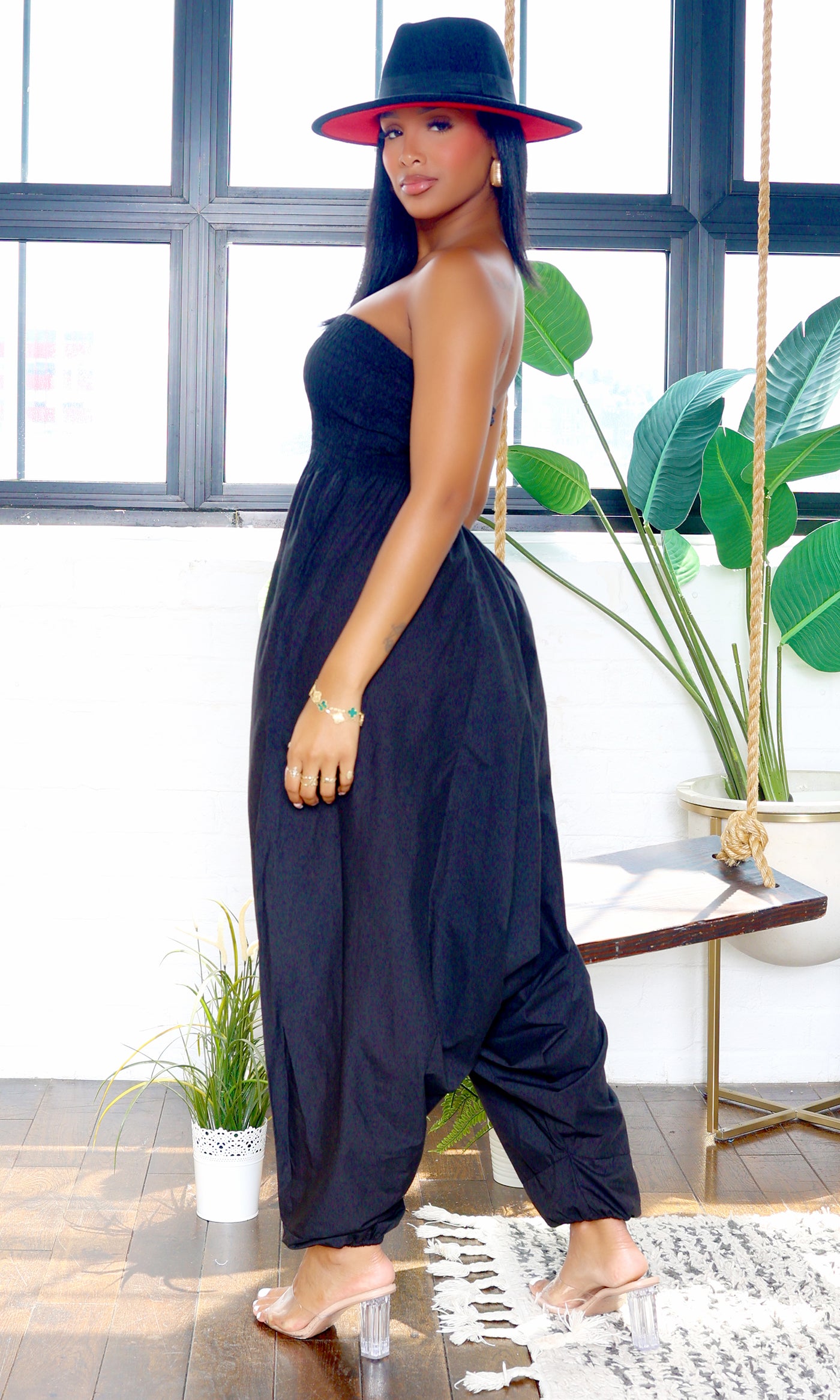 Ella | Strapless Harem Jumpsuit - Black