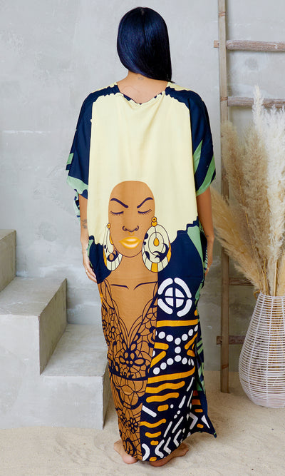 Relax Ease Oversized Long Kaftan Dress - Cutely Covered