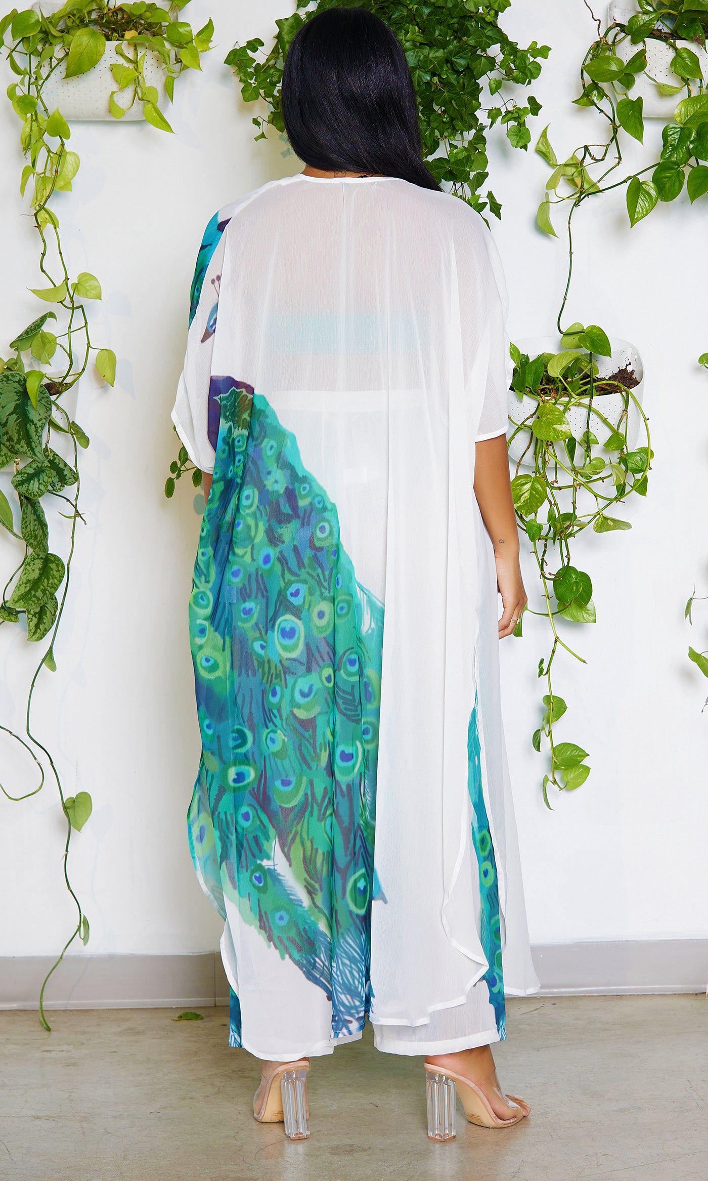 Peacock In Paradise | Kimono Pants Set - Cutely Covered