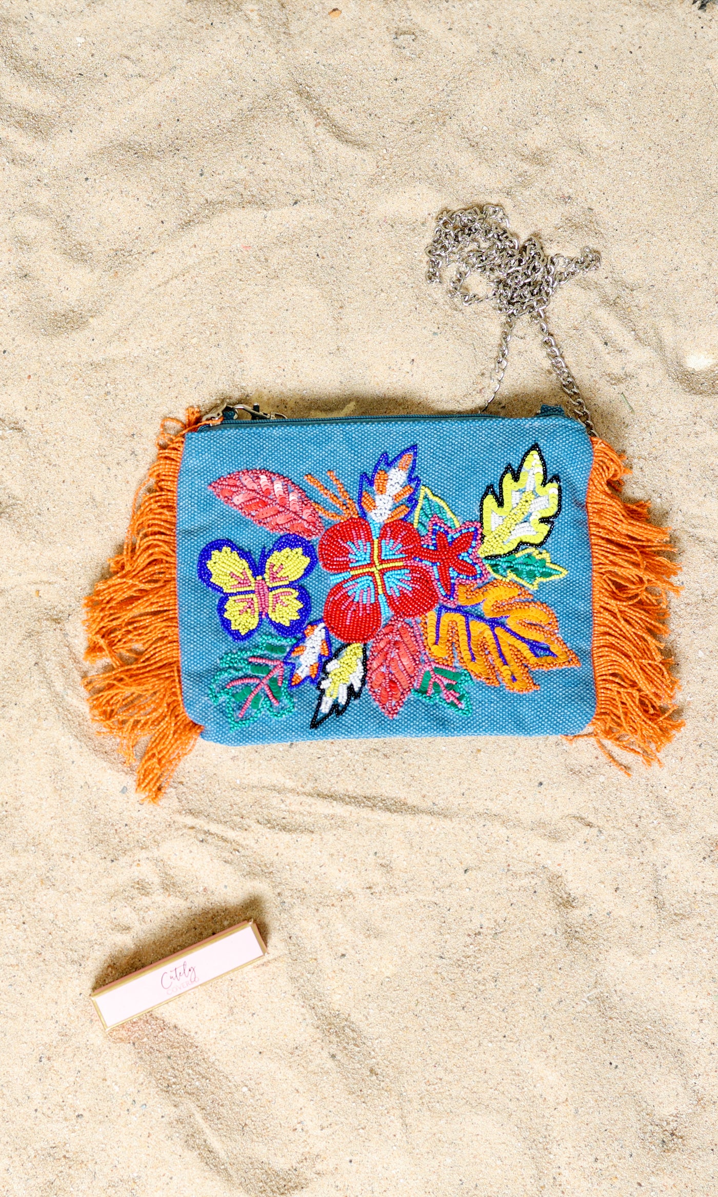 Rainbow Flutterby Foliage Clutch - Cutely Covered