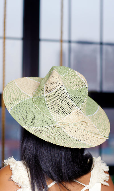 Abstract Straw Fedora - Mint - Cutely Covered