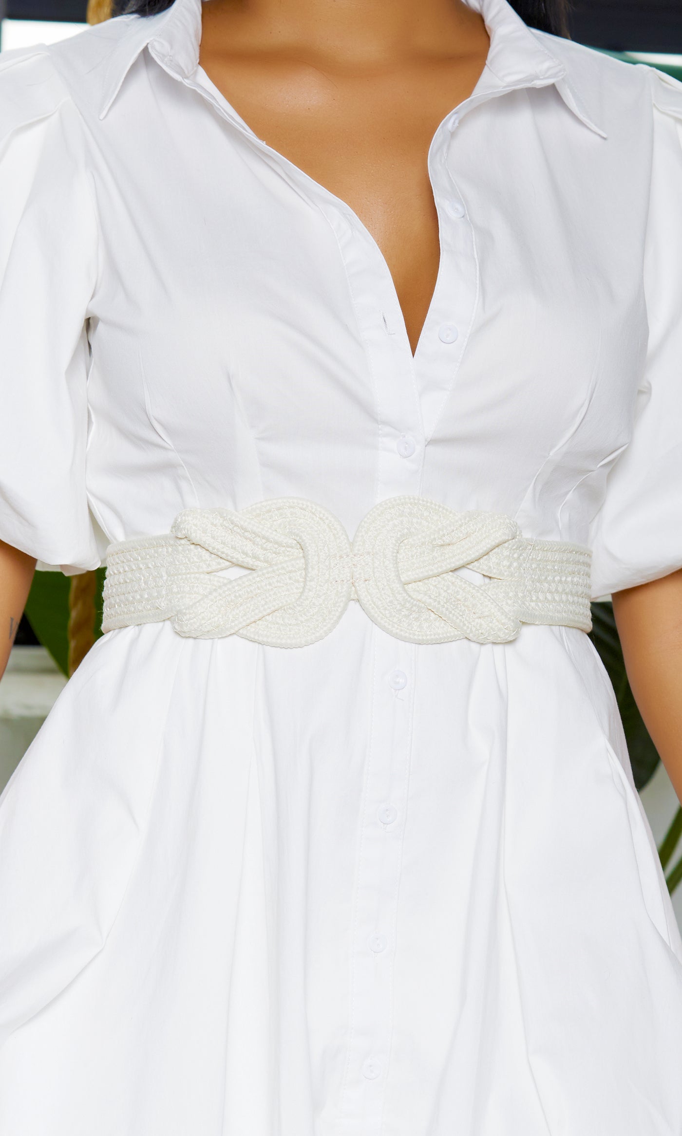 Knot Waistband Belt - White - Cutely Covered