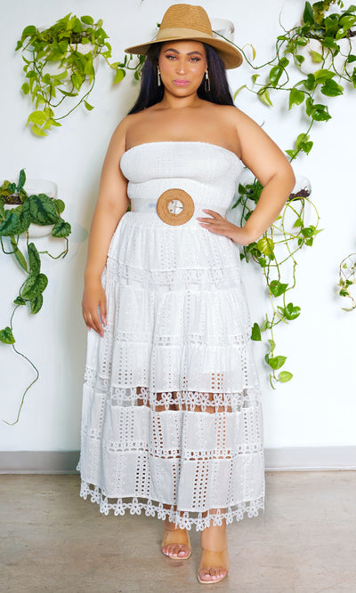 EVERYTHING | White  Embroidery Dress PREORDER Ships End July - Cutely Covered