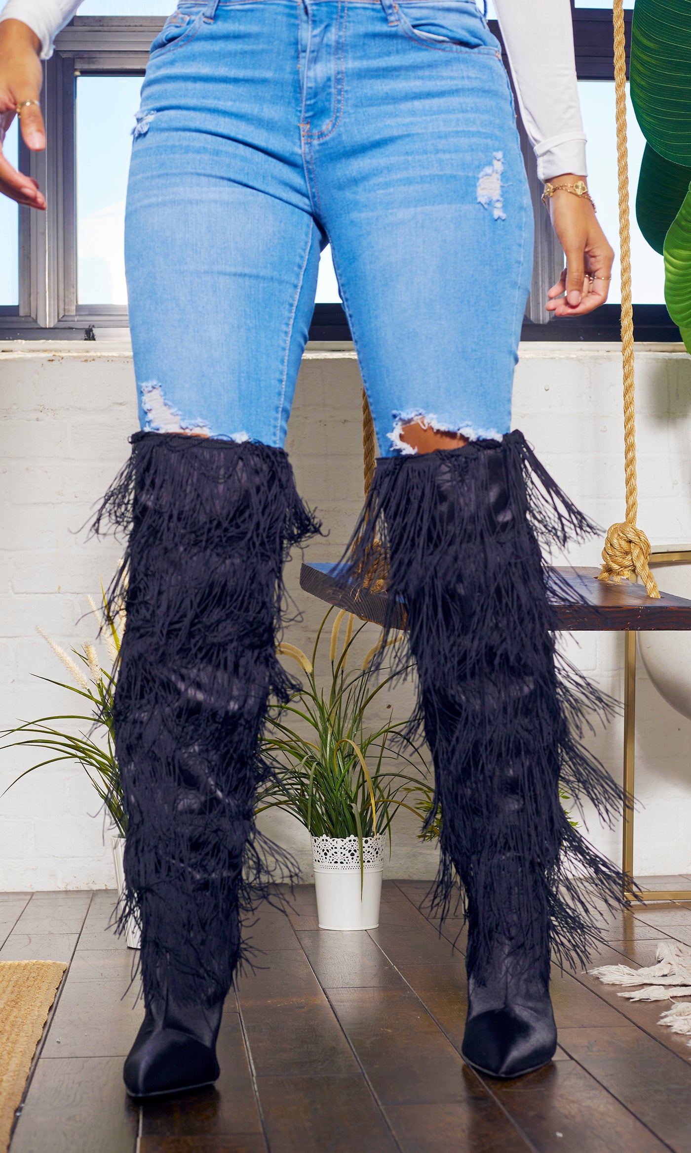 Walk It Like I Talk It | Fringe Boots - Black - Cutely Covered