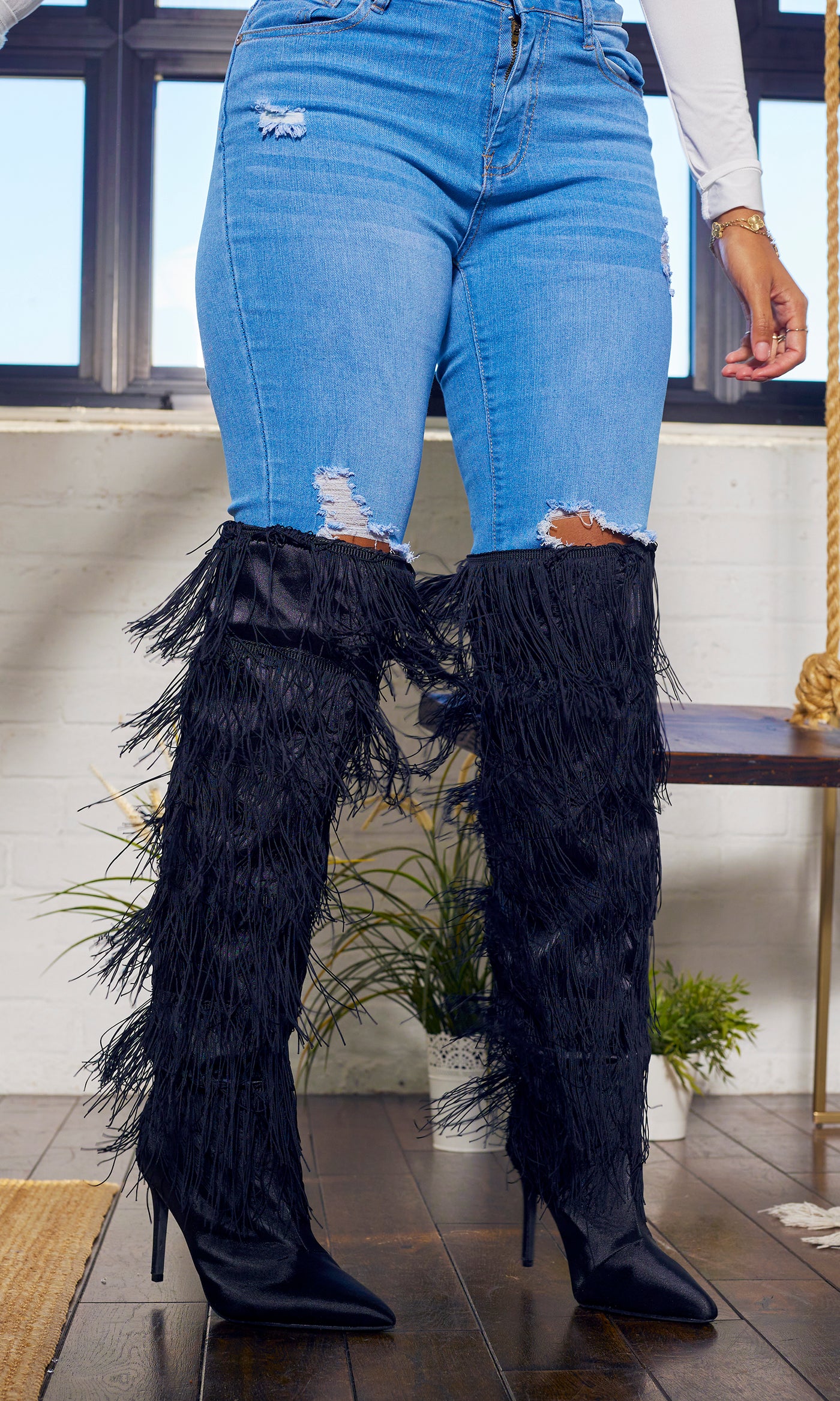 Walk It Like I Talk It | Fringe Boots - Black - Cutely Covered