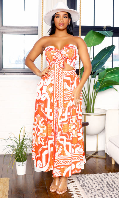 Exuma | Vacation Skirt Set - Orange - Cutely Covered