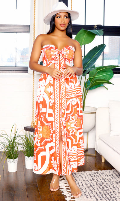 Exuma | Vacation Skirt Set - Orange - Cutely Covered