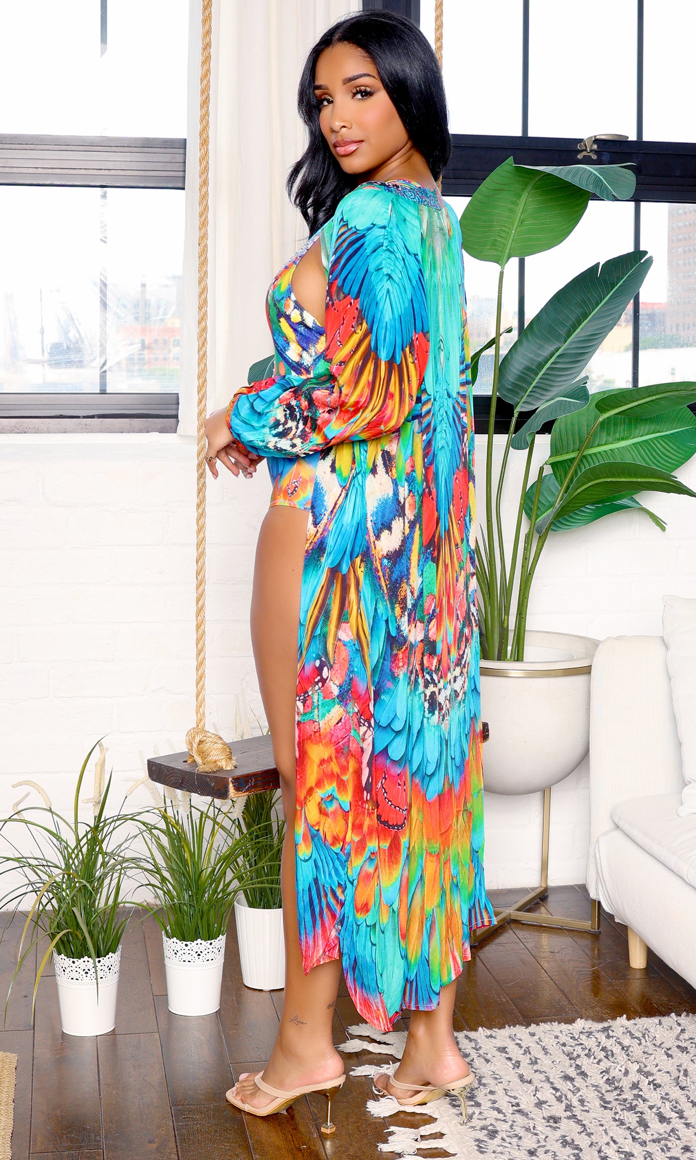 Halcyon Breeze | Kimono Cover-Up - Multi - Cutely Covered