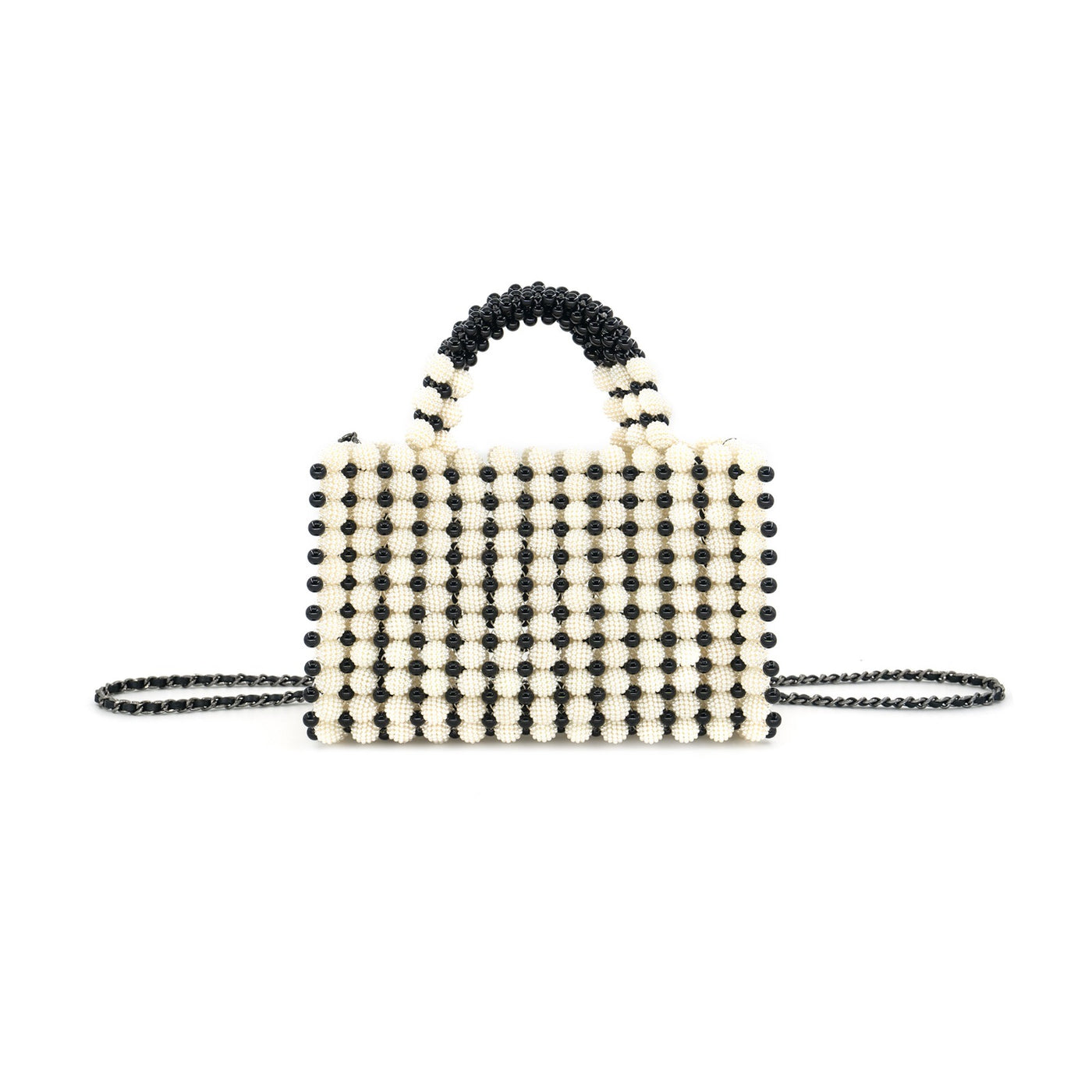 Beaded Black White Handbag - Cutely Covered