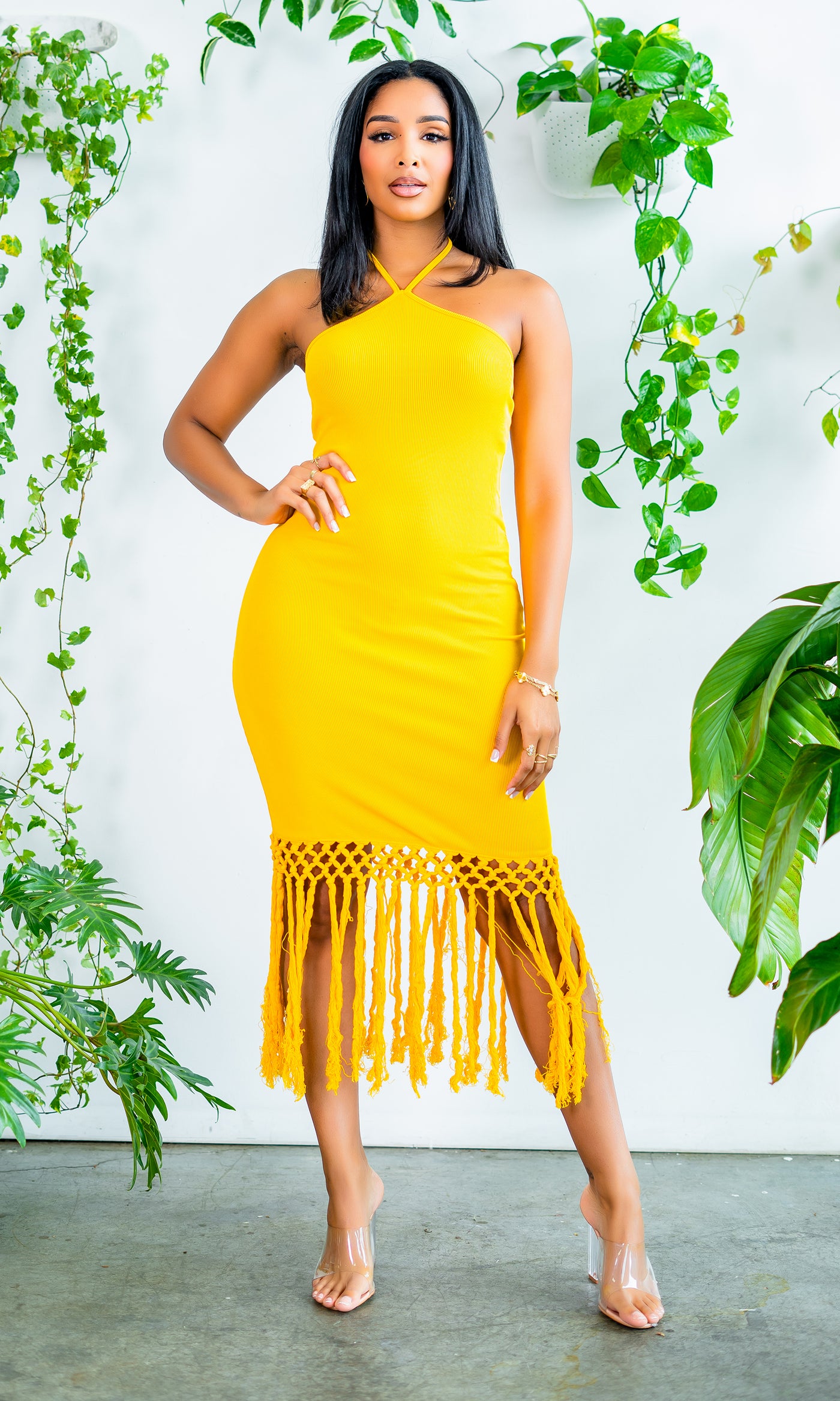 Bermuda | Tassel Dress - Mustard - Cutely Covered