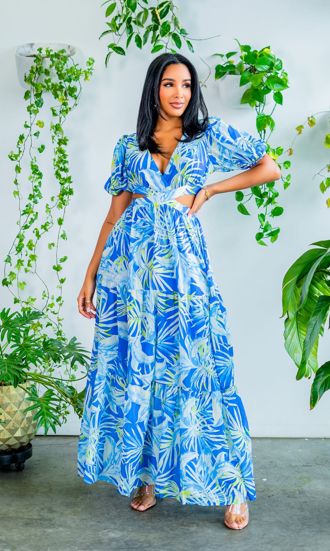 Harbor Island | Long Cutout Maxi - Blue - Cutely Covered