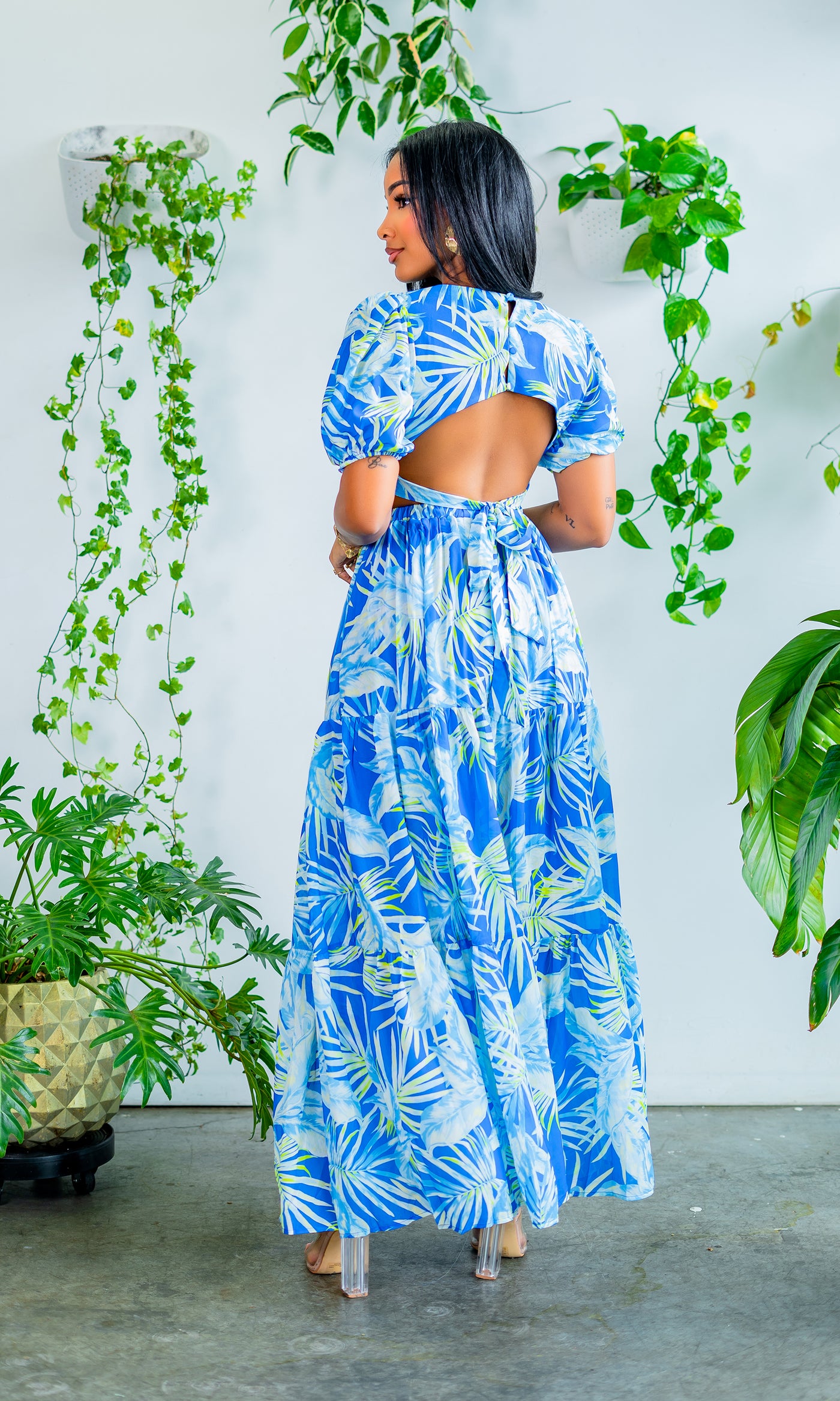 Harbor Island | Long Cutout Maxi - Blue - Cutely Covered