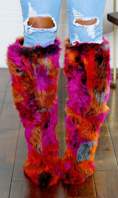 Upsetter | Faux Fur High Heel Boots - Magenta PREORDER Ships End October