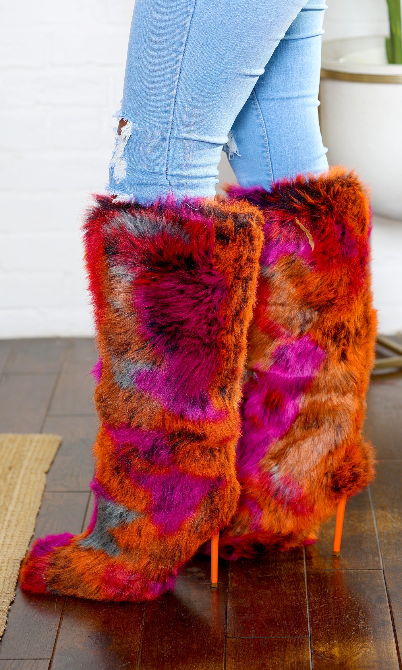 Upsetter | Faux Fur High Heel Boots - Magenta PREORDER Ships End October