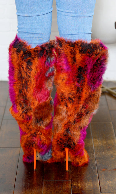 Upsetter | Faux Fur High Heel Boots - Magenta PREORDER Ships End October