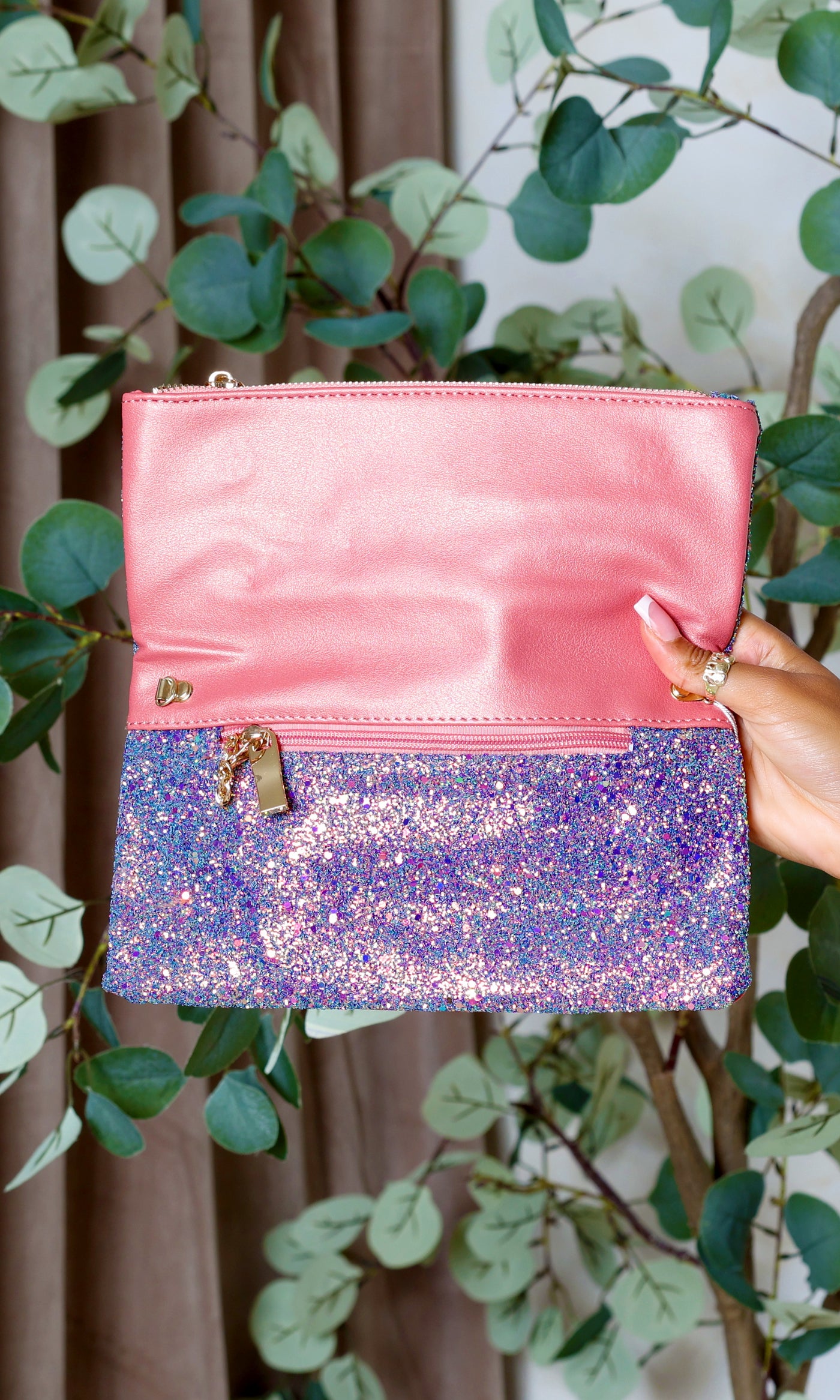 Marina Shimmering Glitter Bag - Pink/Purple