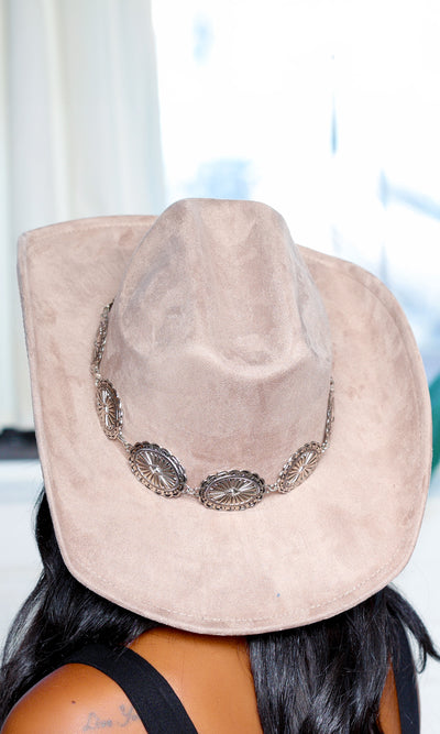 Western Silver Jewel Band Fedora - Dark Taupe