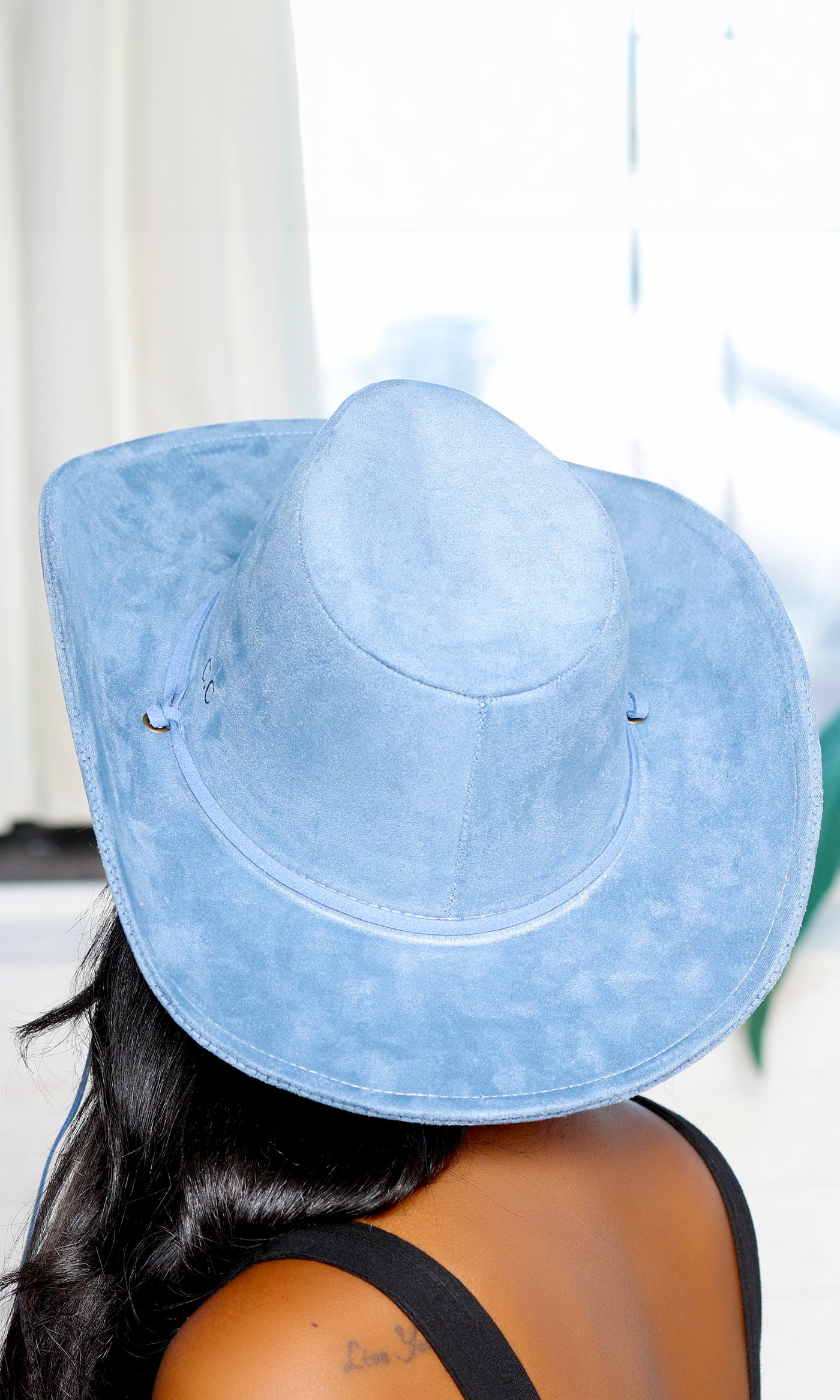 Alaia | Cowboy Hat Wide Brim with Belt  - Light Blue PREORDER Ships Early October