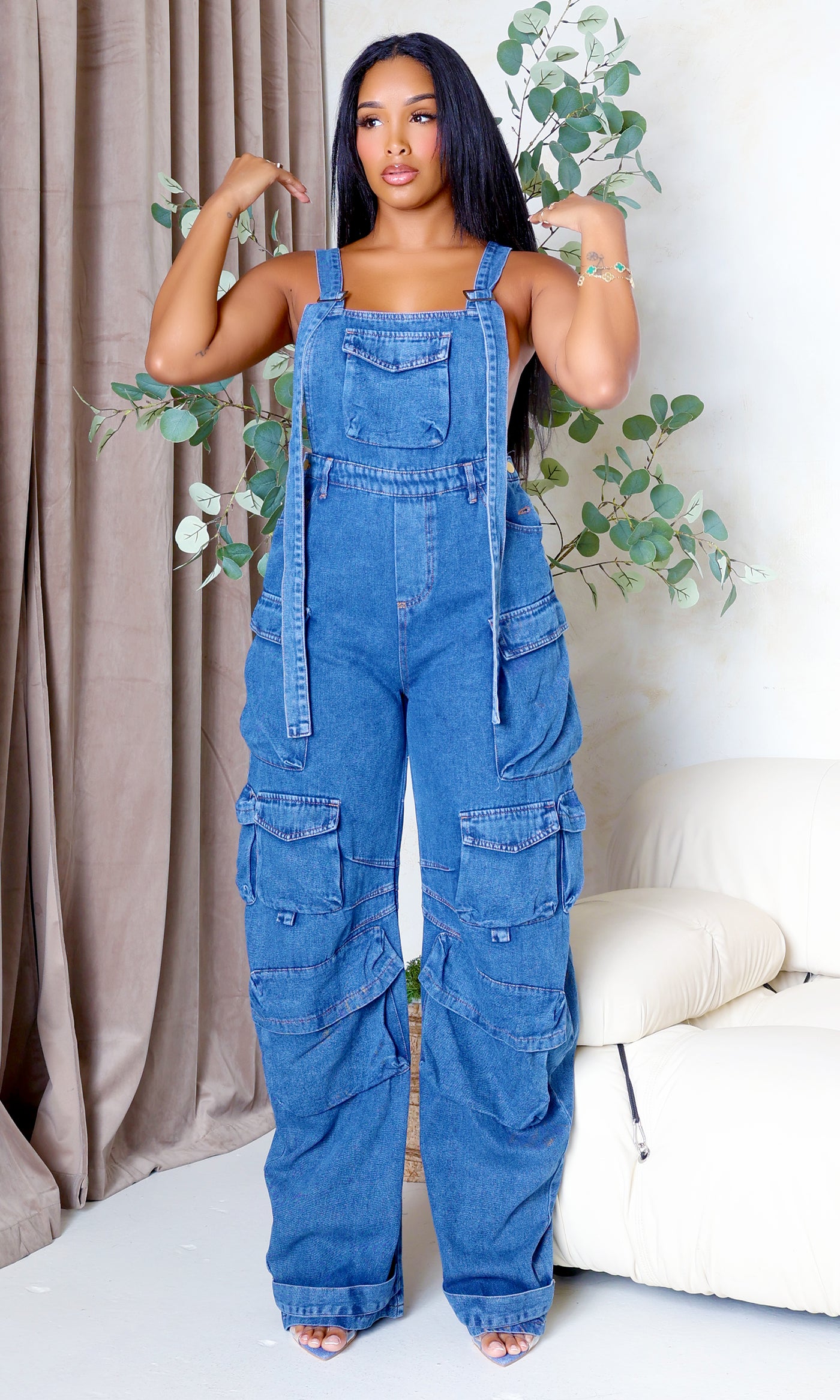 Gracie Cargo Jumpsuit  -Denim