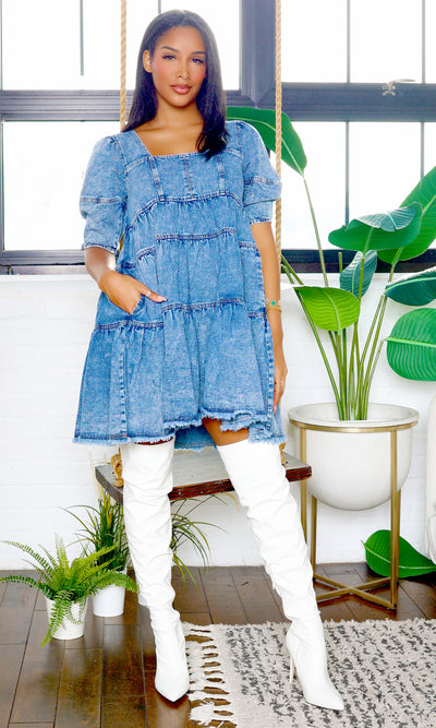 FAB | Oversized Denim layered dress FINAL SALE