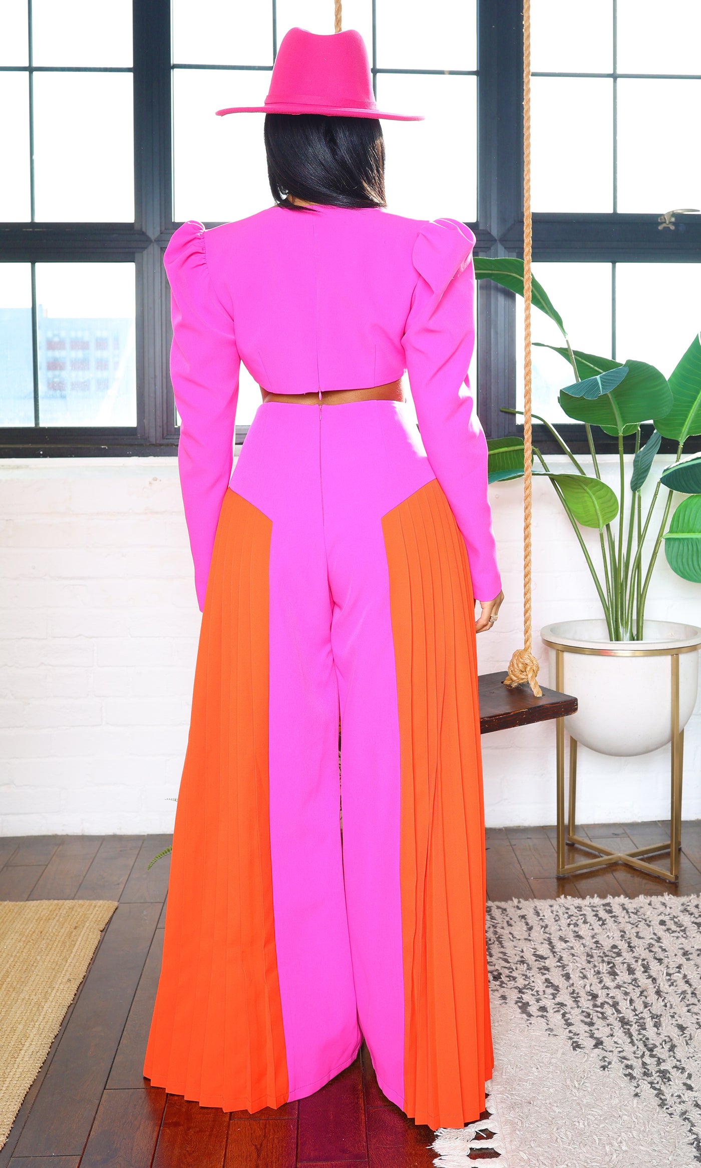 Elise  Cutout Jumpsuit Pink/ Red PREORDER Ships Mid - End Feb