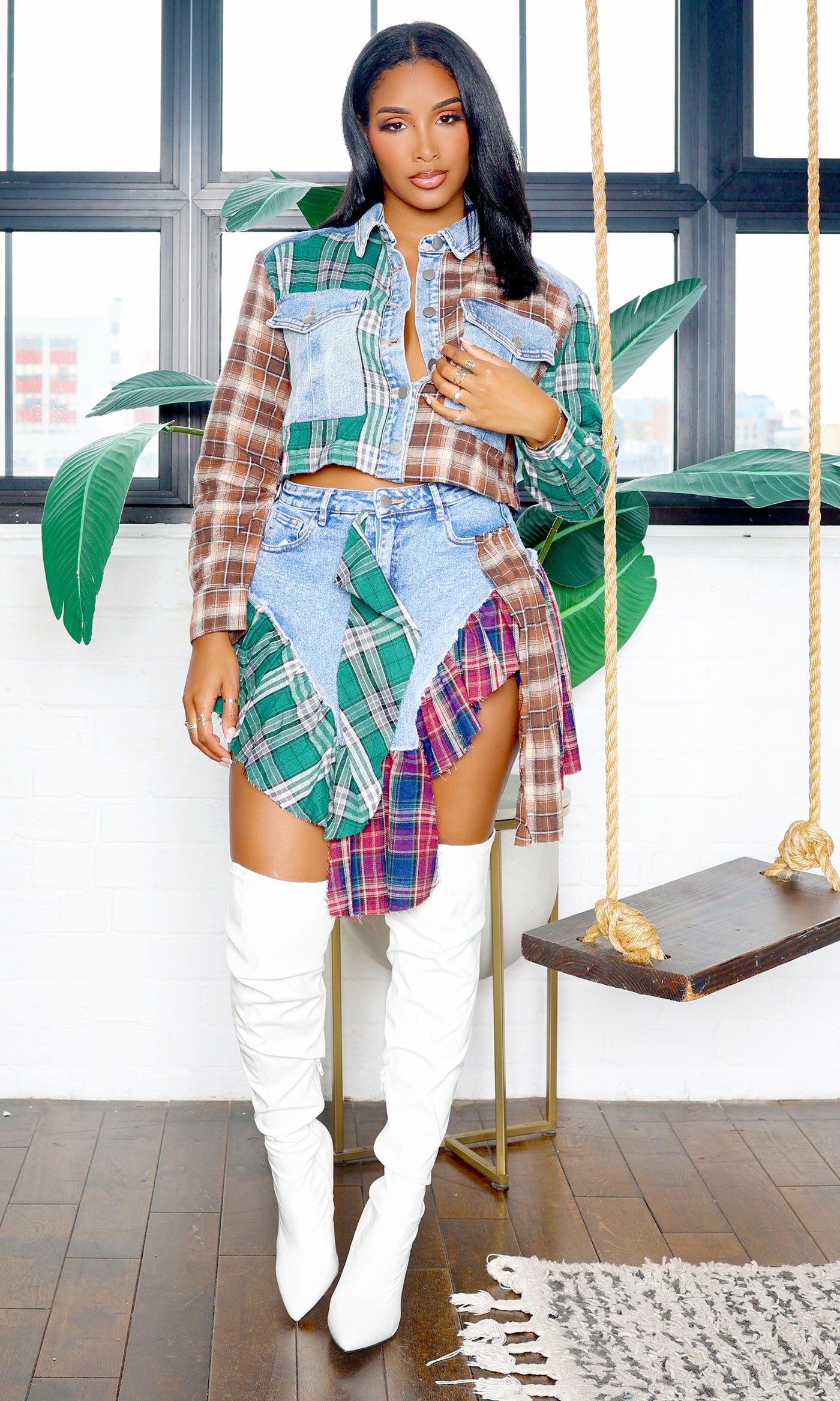 Juliette | Plaids Mix Skirt Set - Multi Color PREORDER Ships End December