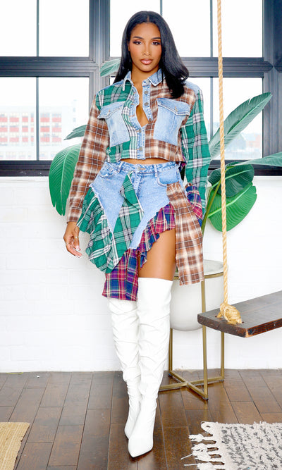 Juliette | Plaids Mix Skirt Set - Multi Color PREORDER Ships End December