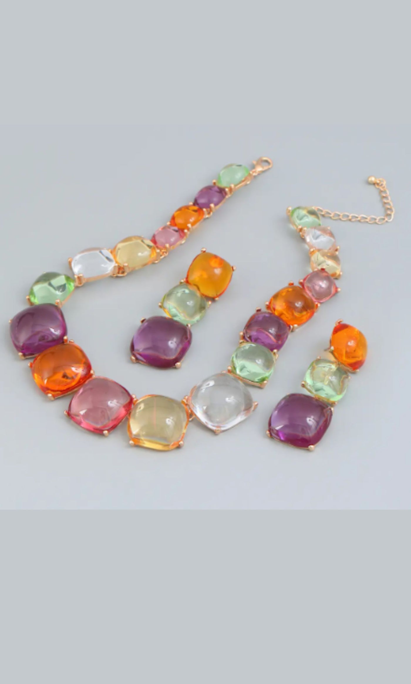 Multicolor Necklace with Earrings Set