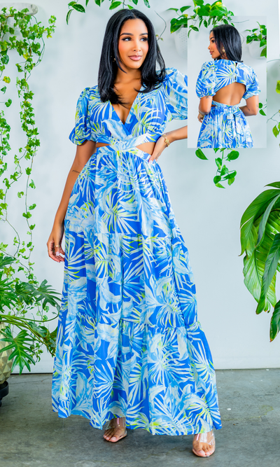 Harbor Island | Long Cutout Maxi - Blue - Cutely Covered