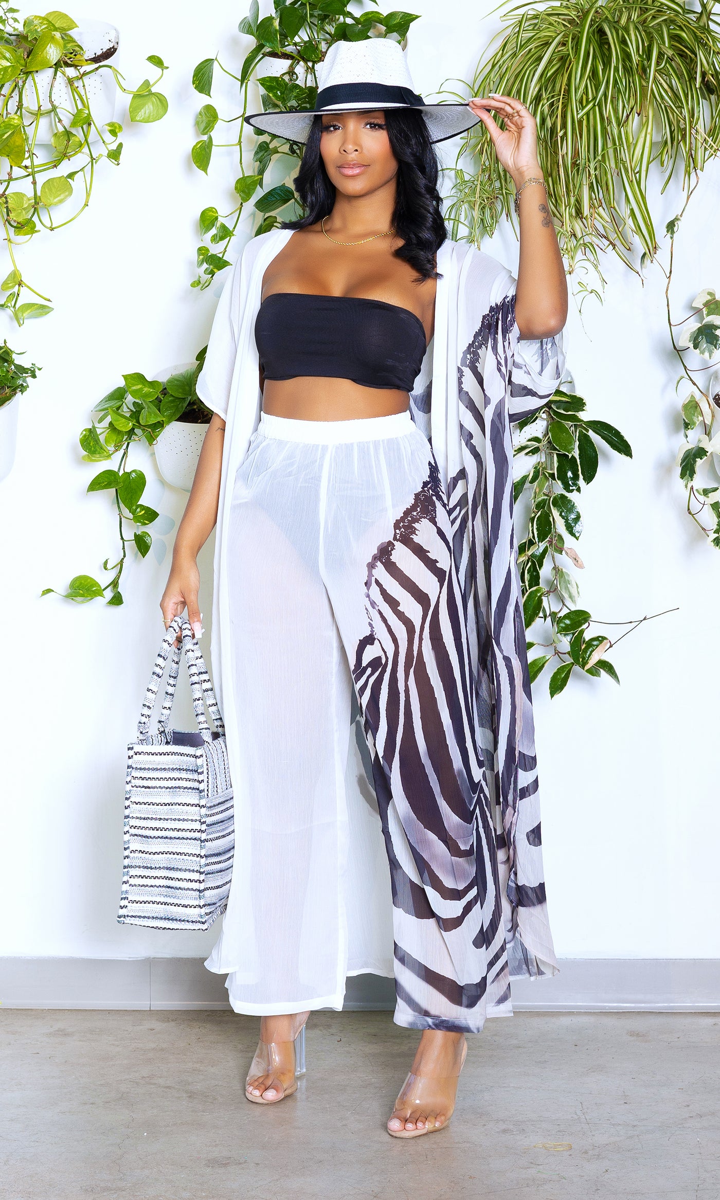 Zebra In Paradise | Kimono Pants Set