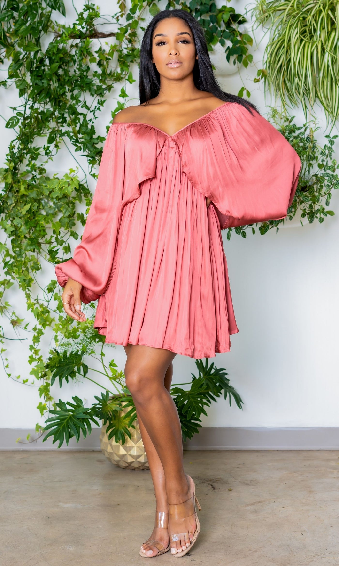 She's Classy l Flow Dress - Dusty Rose FINAL SALE - Cutely Covered