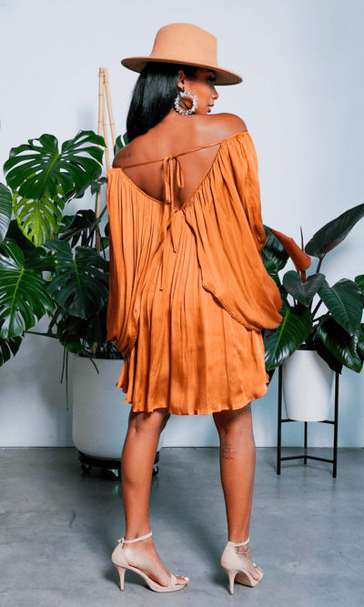 She's Classy l Flow Dress - Bronze - Cutely Covered