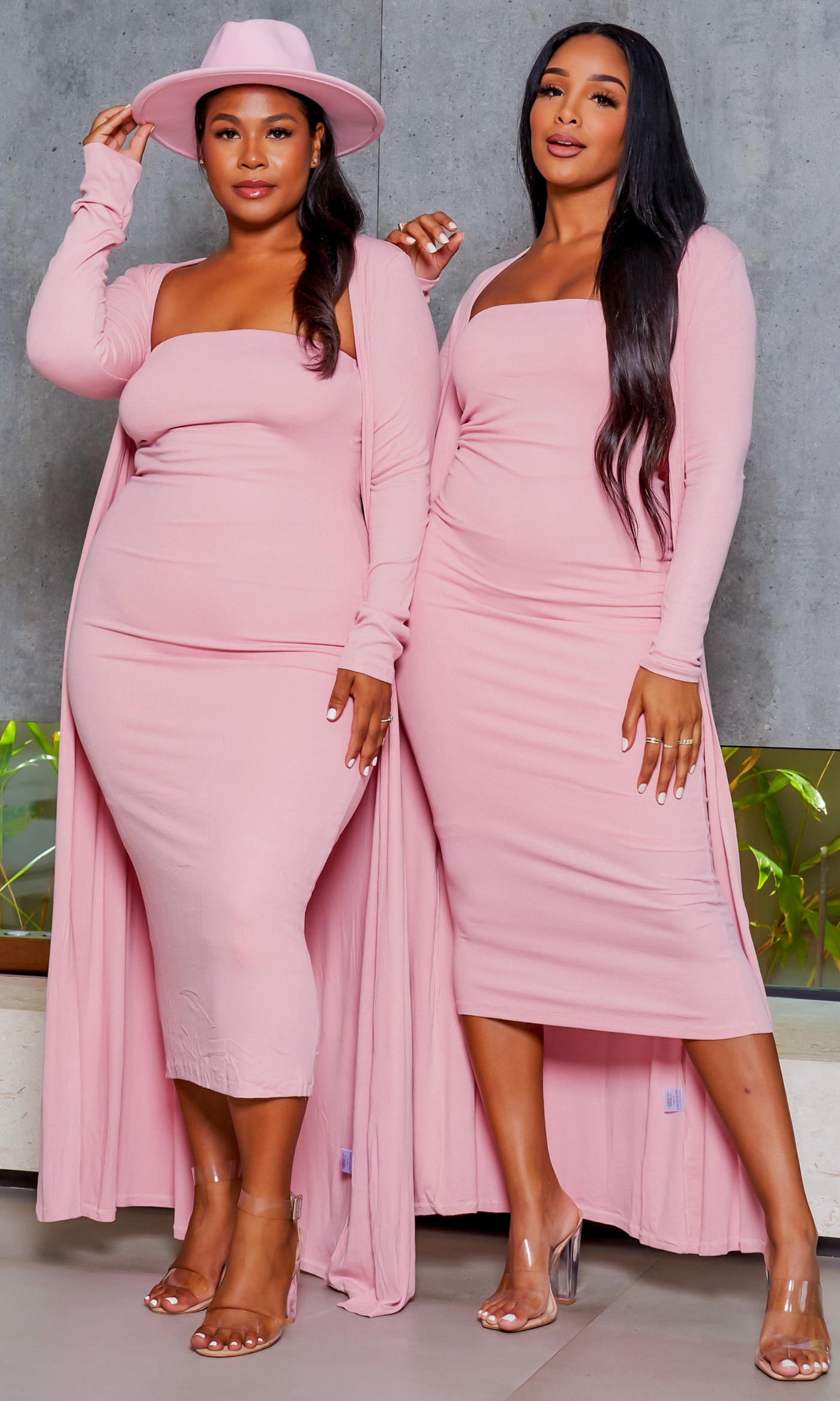 Slay Bae | Cardigan Dress Set - Rose - Cutely Covered