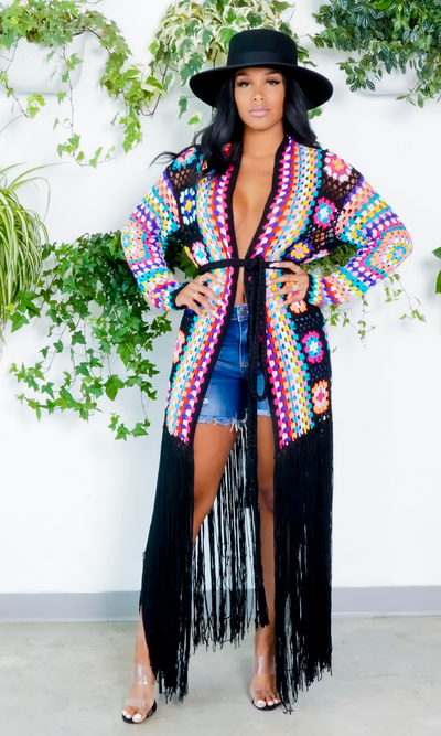 Hollywood | Fringe Crotchet Cardigan - Cutely Covered