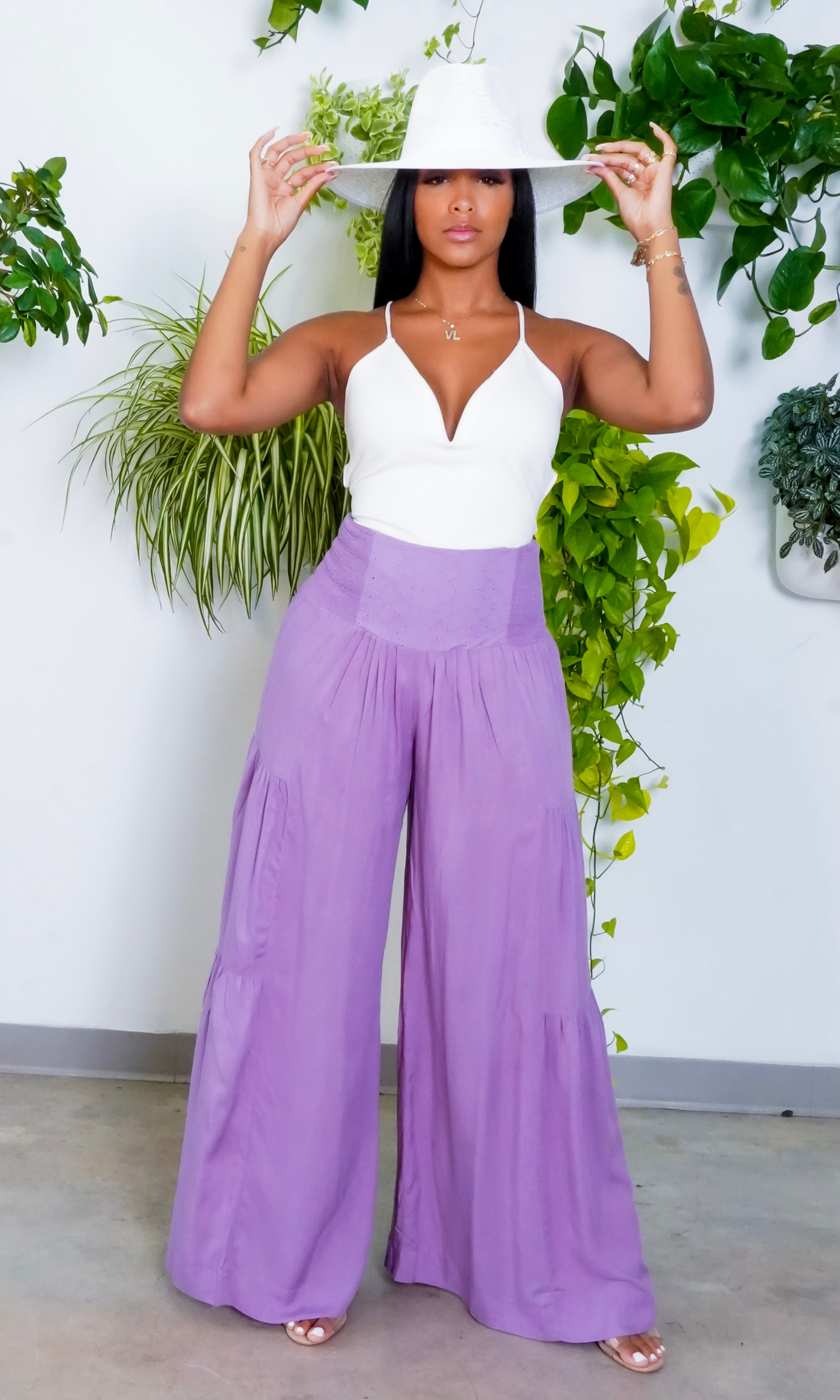 Wideleg Pants- Purple FINAL SALE - Cutely Covered