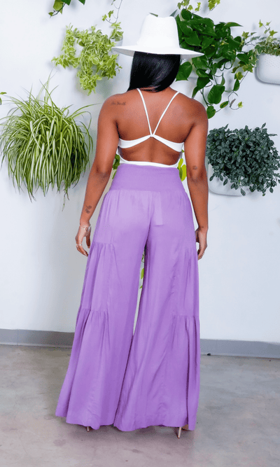 Wideleg Pants- Purple FINAL SALE - Cutely Covered