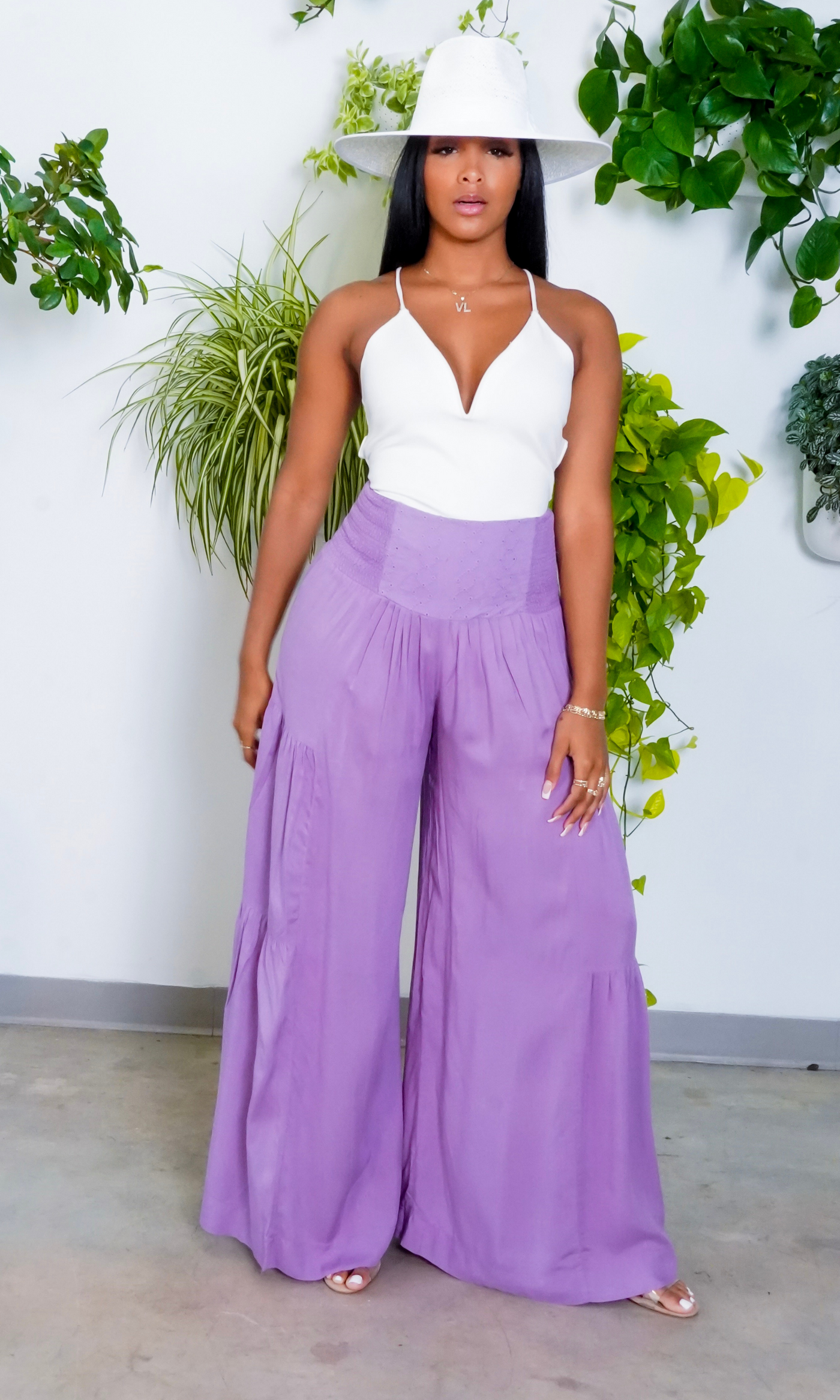 Wideleg Pants- Purple FINAL SALE - Cutely Covered