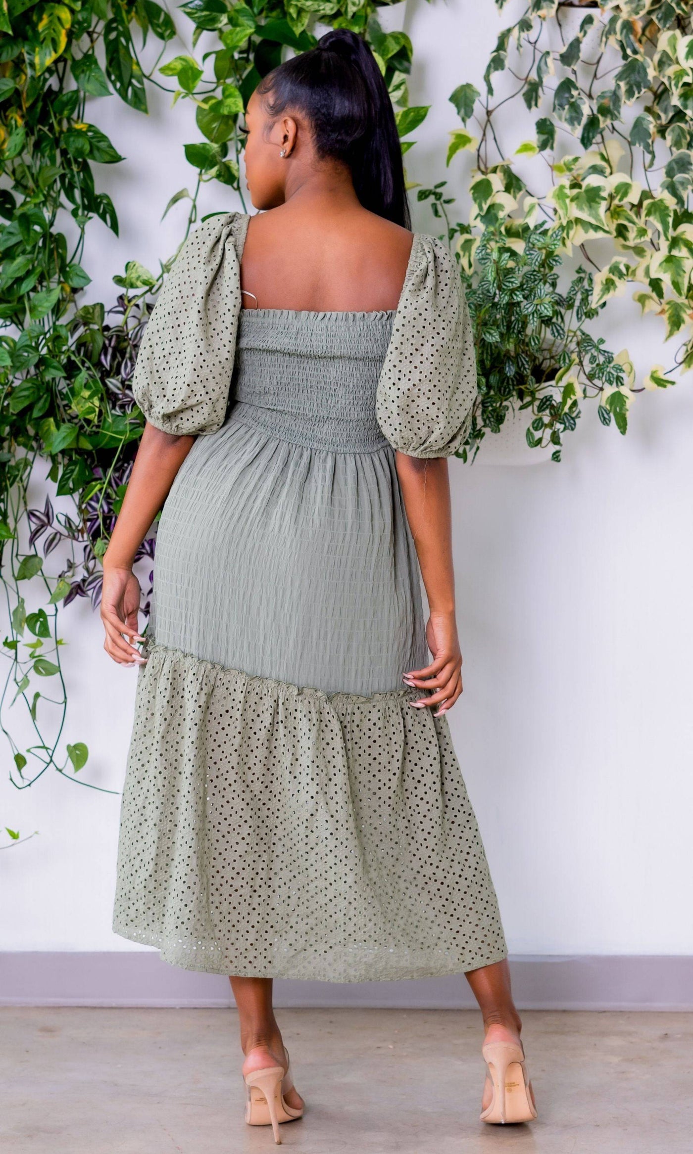 Girl Like Me | Midi Dress - Sage Green FINAL SALE - Cutely Covered