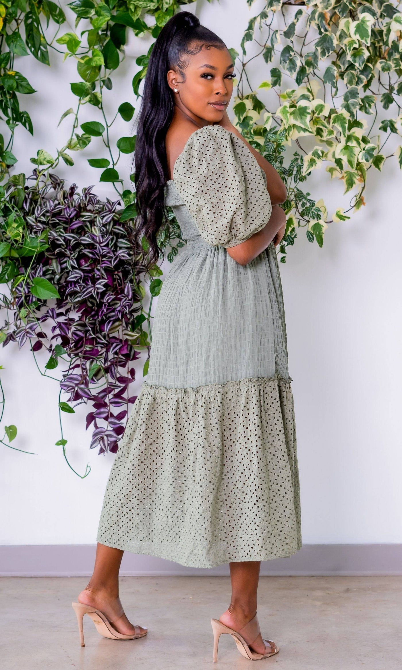 Girl Like Me | Midi Dress - Sage Green FINAL SALE - Cutely Covered